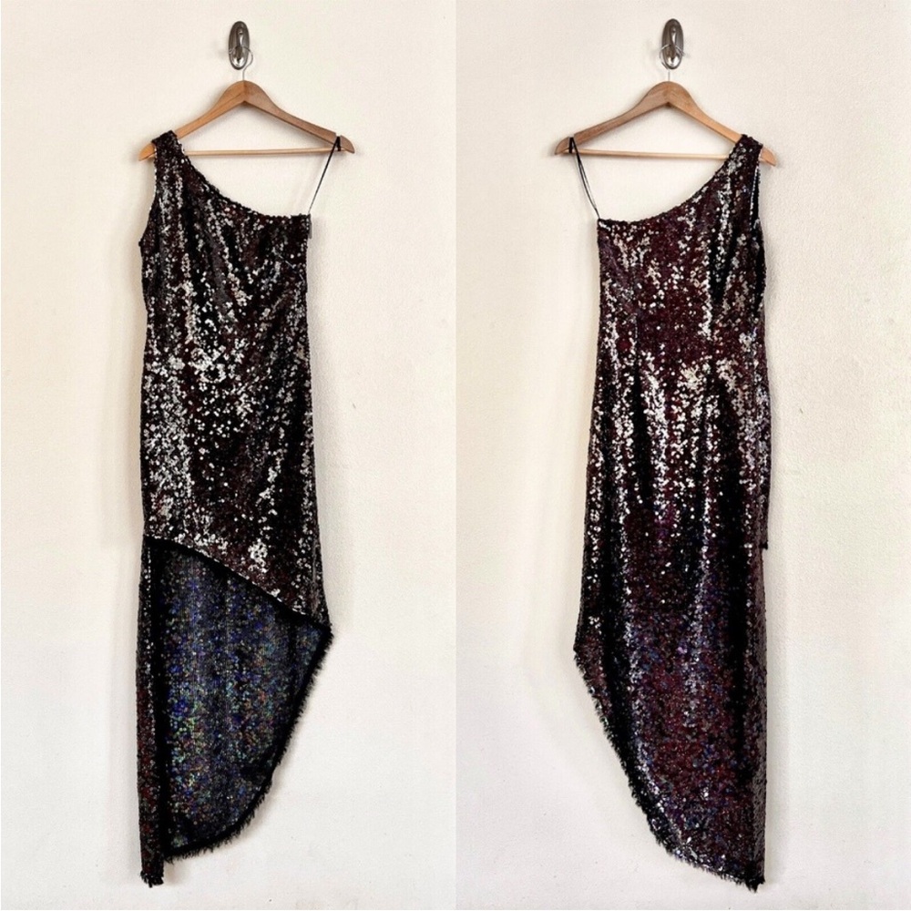 ASO Taylor Swift HANEY Blanca Sequin Embellished Dress in Opalescent Brown - Picture 11 of 17